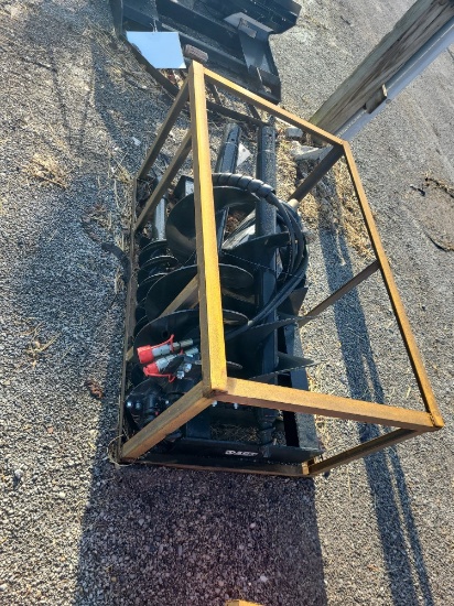 Agrotk Skid Steer Auger Attachment w/ 3 Bits - Unused