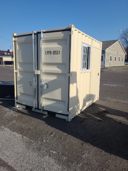 9' Container - w/ 1 man door, 1 window and double doors