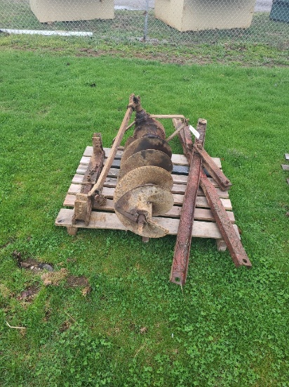 Post Hole Auger - Set Up for Allis Chalmers Snap Coupler Hitch