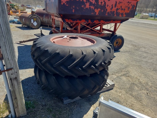 2 - 18.4/15-34" Tractor Tires on Rims