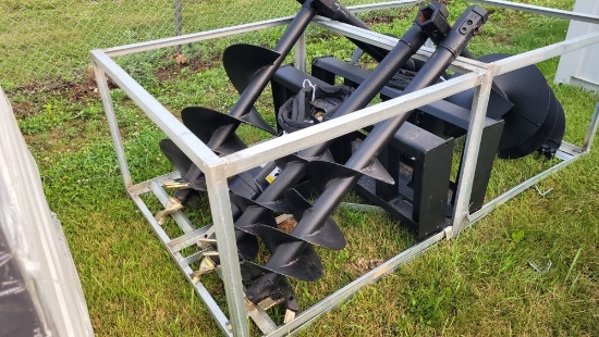 Skid Loader Auger Attachment w/ 3 Bits