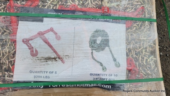 5 Ratchet Binders & 10 Chains - Unused