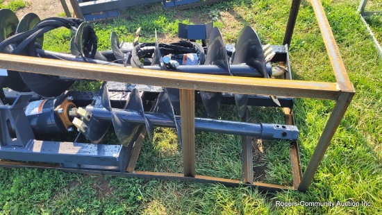 Skid Steer Auger Attachment w/ 2 Bits