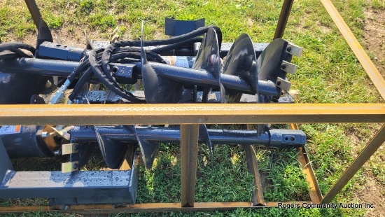 Skid Steer Auger Attachment w/ 2 Bits