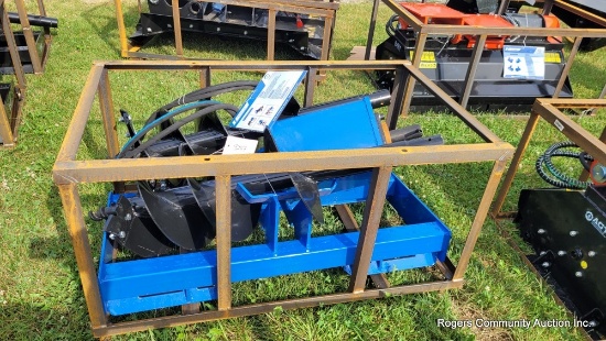 Agrotk Skid Steer Auger Attachment w/ 3 Bits - Unused