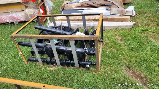 Agrotk Skid Steer Auger Attachment w/ 3 Bits