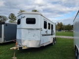 Bison AlumaSport 2 Horse Slant Horse Trailer w/ Tack Area - No Title