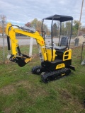 AGT QH12 Mini Excavator w/ 13.5 HP engine - Yellow