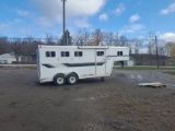 1992 Featherlite 3 Horse Slant Gooseneck Trailer - No Title
