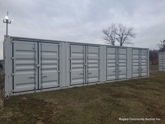 40' High Cube Shipping Container w/ 4 Side Doors