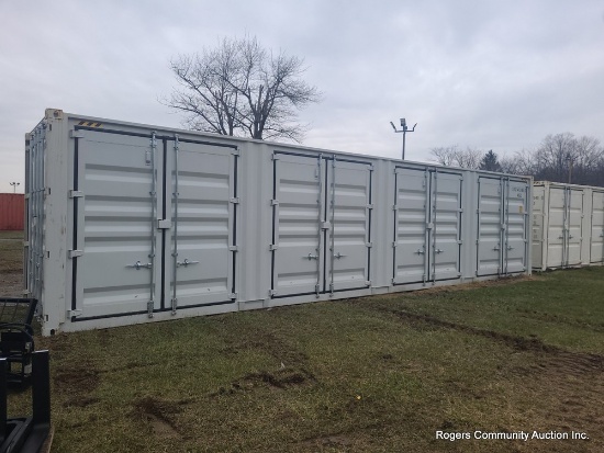40' High Cube Shipping Container w/ 4 Side Doors