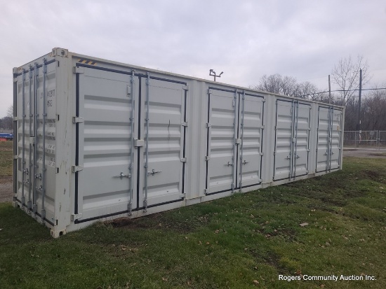 40' High Cube Shipping Container w/ 4 Side Doors