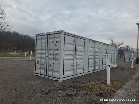 40' High Cube Shipping Container w/ 4 Side Doors