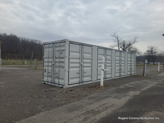 40' High Cube Shipping Container w/ 4 Side Doors