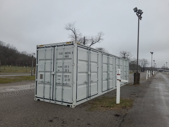 40' High Cube Shipping Container w/ 4 Side Doors