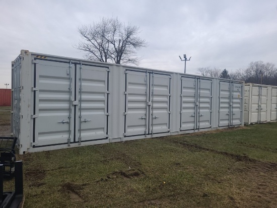 40' High Cube Shipping Container w/ 4 Side Doors