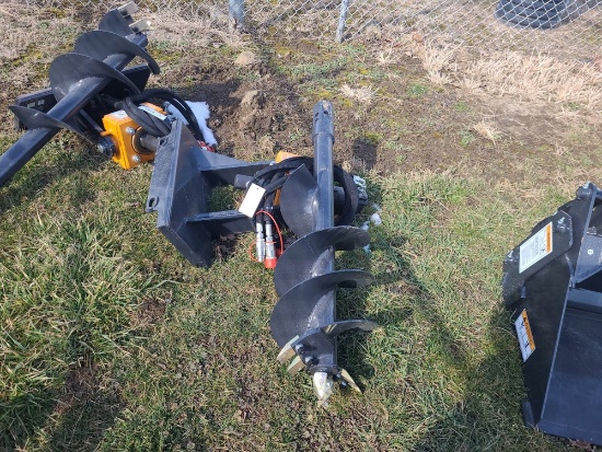 Wolverine Mini Skid Loader Auger Attachment w/ 12" Bit