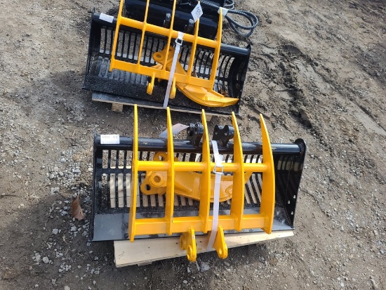 Captok 31" Screen Bucket, Rake and Ripper Set for Mini Excavator