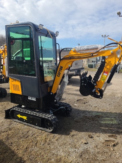 Yellow Captok CK10C Mini Excavator w/ Cab