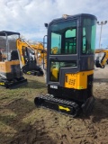 Yellow Captok CK10C Mini Excavator w/ Cab