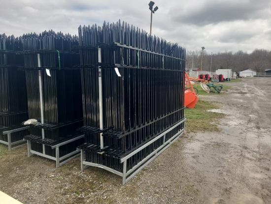 22 Pcs Diggit 10'L x 7'H Wrought Iron Site Fence w/ Posts & Hardware