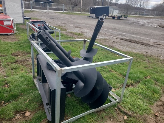 Skid Loader Auger Attachment w/ 3 Bits