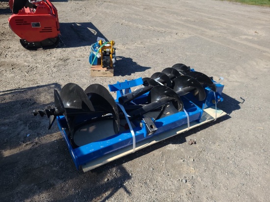 Skid Loader Auger Attachment w/ 3 Bits