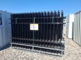 22 Pcs Diggit 10'L x 7'H Wrought Iron Site Fence w/ Posts & Hardware