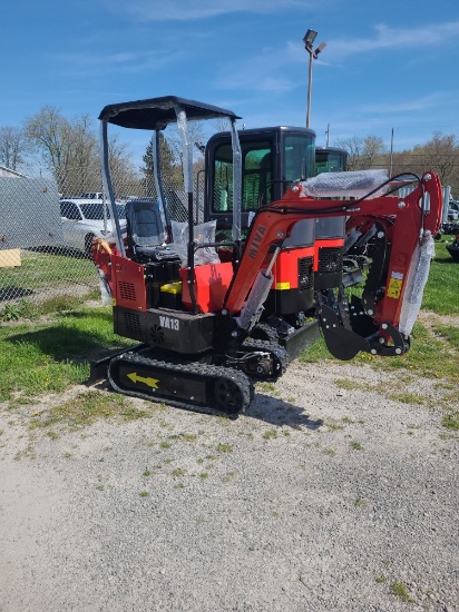 Red Miva VA13 Mini Excavator w/ Thumb