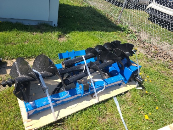 Giyi Skid Loader Auger Attachment w/ 8", 12" & 16" Bits