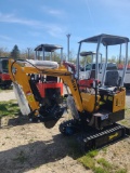 Yellow Miva VA13 Mini Excavator w/ Thumb