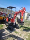 Red Miva VA13 Mini Excavator w/ Thumb