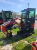 Red Miva VA13C Mini Excavator w/ Thumb