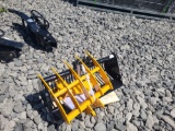 Miva 3pc Set Mini Excavator Attachments - Slotted Bucket, Rake & Ripper