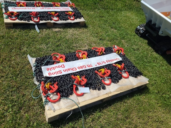 8 - 7' Double Chain Slings - 5/16" Chain