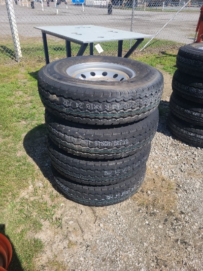 4 - 235/85R16 Trailer Tires & Rims - New