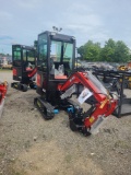 Miva VA13C Mini Excavator w/ Full Cab - Front and Rear Glass Broken