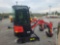 Miva VA13C Mini Excavator w/ Full Cab - Front and Rear Glass Broken