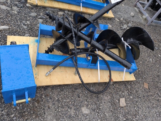 Giyi Skid Loader Auger Attachment w/ 8", 12" & 16" Bits