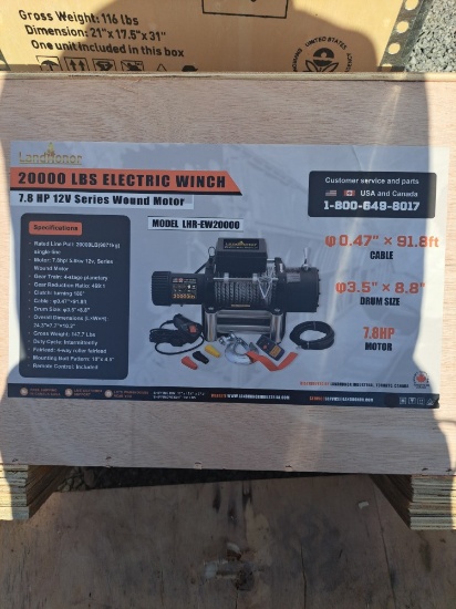 Landhonor 20,000 lbs electric winch 12v