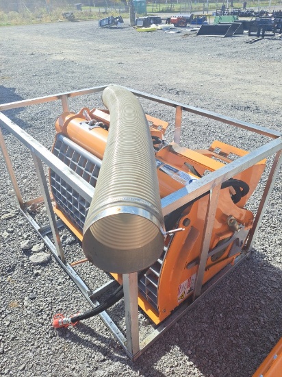 Skid steer double discharge concrete mixer