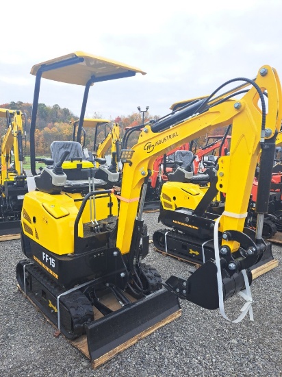 FF industrial FF15 Mini excavator w/ cab roof, thumb and blade