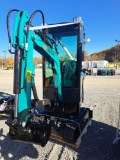 AGT QH13R Mini Excavator w/ Full Cab, Blade & Thumb