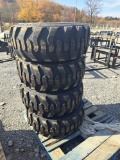 4 Forerunner 12-16.5 N.H.S. Skid Loader Tires - New on Bobcat Wheels