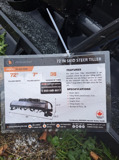 Wolverine 72" Tiller Atachment