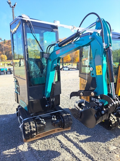 AGT QH13R Mini Excavator w/ Full Cab, Blade & Thumb