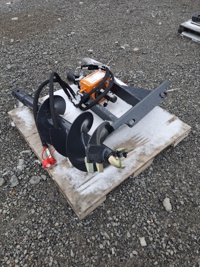 Wolverine Mini Skid Loader Auger Attachment w/ 12" Bit