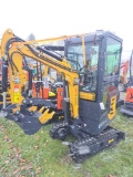AGT DM13-C Mini Excavator w/ Full Cab, Thumb & Blade