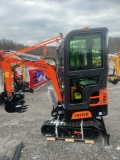 AGT QH13R Mini Excavator w/ Full Cab & Thumb