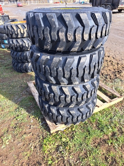 (4) SKS-1 Forerunner 12-16.5 N.H.S Skid steer tire w/ rims